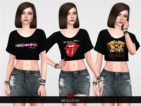 Band Shirt 01 For Women By Remaron At Tsr Sims 4 Updates