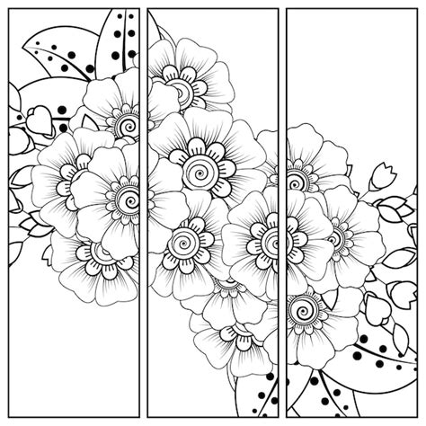 Mehndi bloemdecoratie. decoratief ornament in etnische stijl