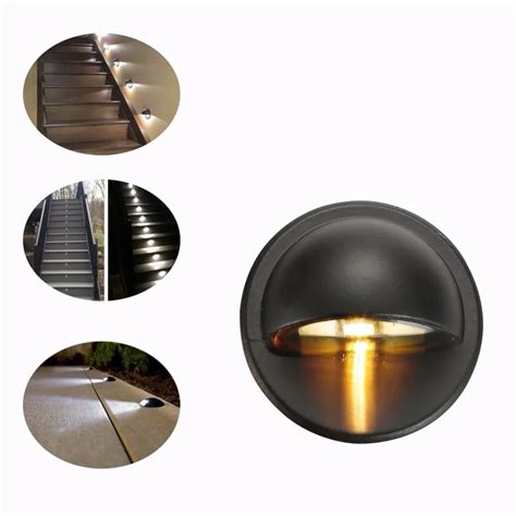 30pcs Black Half Moon 35mm Led Deck Rail Step Stair Fence Plinth Lights