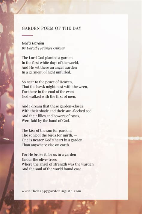 Gods Garden Poem By Dorothy Frances Gurney Almeda Salerno