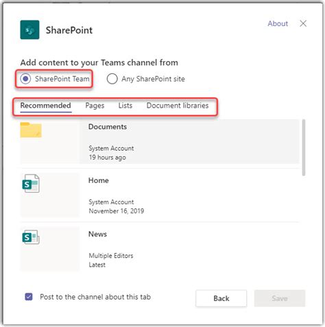 Using The Microsoft Teams Sharepoint Tab To Add Pages Lists Or