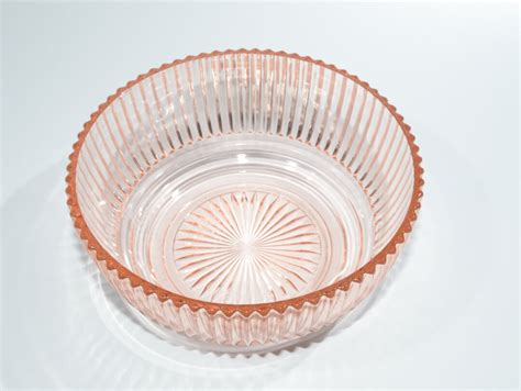 Pink Depression Glass Queen Mary By Hocking Glass Ribbed Cereal Salad