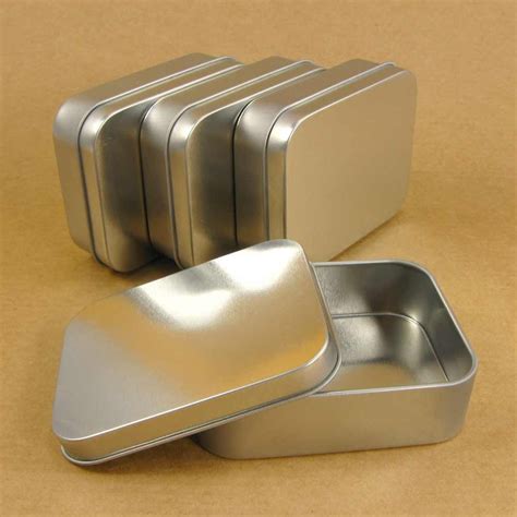 4 Oz Silver Metal Tin Boxes With Lids By Florestanissupplies