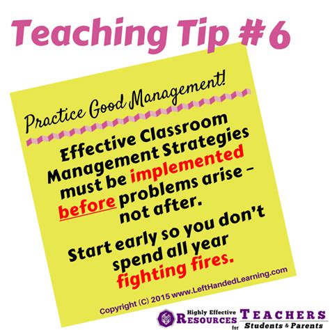 Teaching Tip 6 Practice Good Classroom Management Effective