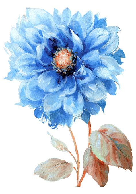 Blue Watercolor Flower Png Idalias Salon