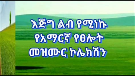 🛑እጅግ ልብ የሚነኹ መዝሙሮች ስብስብ Ethiopian Protestant Mezmur Collection Youtube