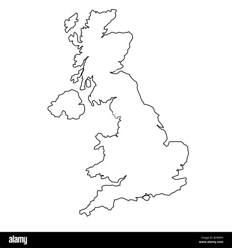 Outline Map United Kingdom Stock Photo Alamy