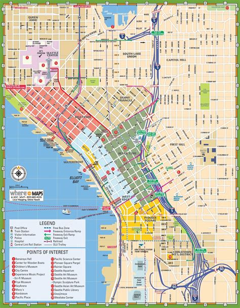Plan Et Carte Touristique De Seattle Attractions Et Monuments De Seattle