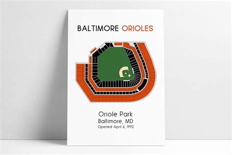 Poster Showing The Seating For Oriole Park At Camden Yards Where The