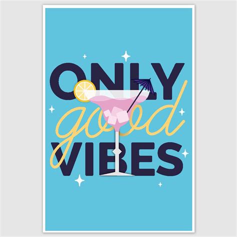 Only Good Vibes Inspirational Poster 12 X 18 Inch Inephos