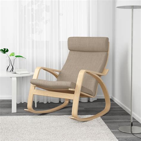POÄNG Rocking-chair - birch veneer, Hillared beige - IKEA