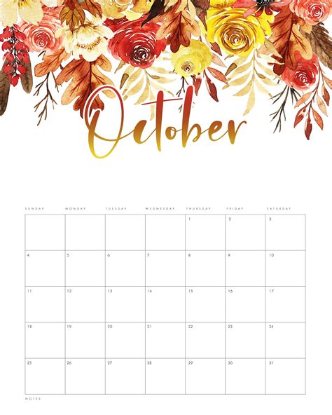 October Calendar Printable That You Will Love The Smart Wander