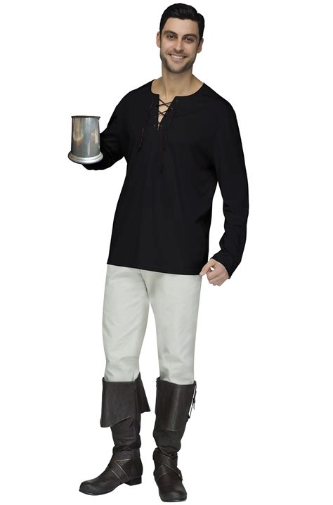 Peasant Shirt Adult Costume Black