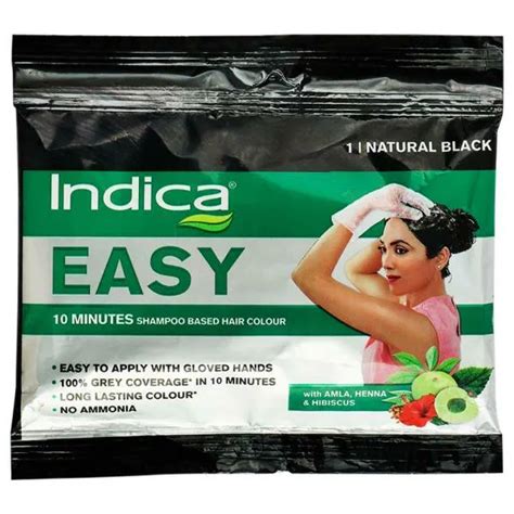 Indica Easy Shampoo Based Ammonia Free Hair Colour Natural Black