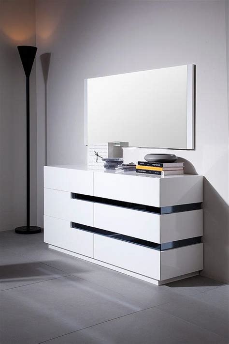 To give your bedroom a modern yet classy…. Contemporary White Glossy Dresser with Black Stripes Shop ...