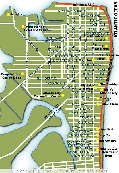Atlantic City Map Street Map Of Atlantic City Atlantic City Hotels