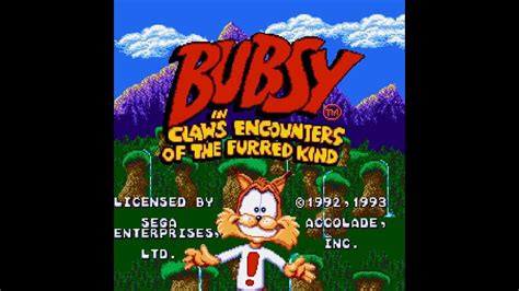 Title Screen Bubsy In Claws Encounters Of The Furred Kind Mega