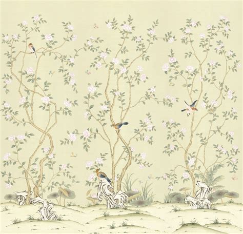Chinoiserie Wall Mural Lantilly Triptych Asian Wallpaper By