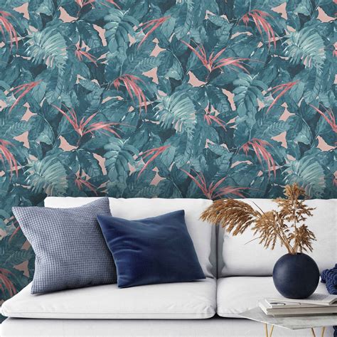 lush teal teal coral coral wallpaper teal wallpaper