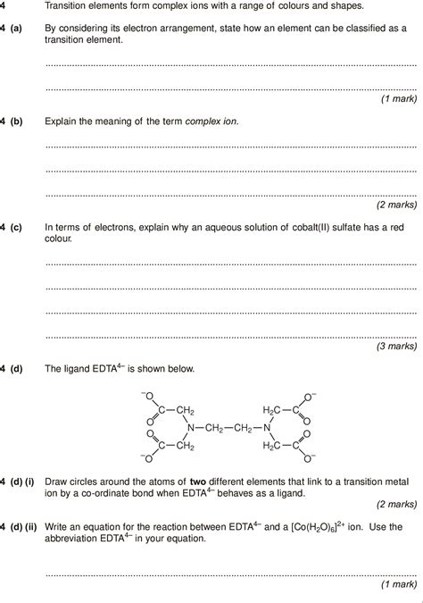 June QP Unit AQA Chemistry A Level Question
