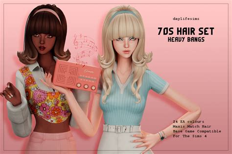 70s Hair Set Heavy Bangs Hairstyle Hairstyle — Daylife Sims