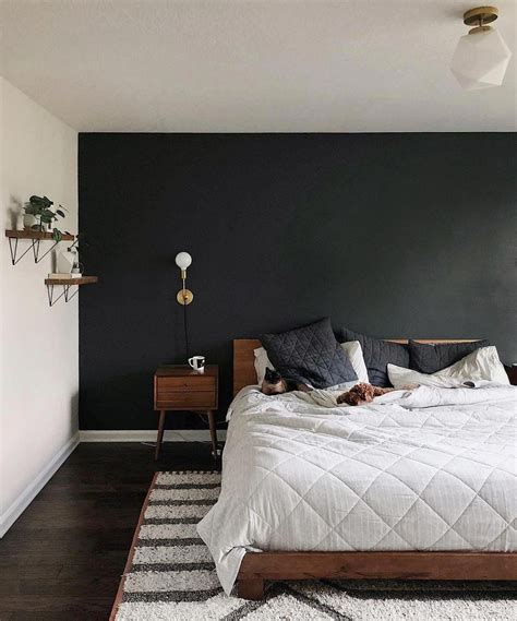2030 Black Accent Wall Bedroom Ideas