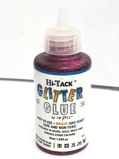 Hi Tack Glitter Glue Fuchsia 50ml Thimbles Fabric Shop
