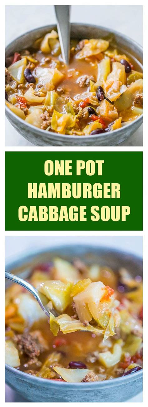 Cabbage soup is a healthful winter classic full of beans and vegetables, but it can be a polarizing dish, because some people find the taste to be too bitter. One Pot Hamburger Cabbage Soup - bookinghotel.services ...