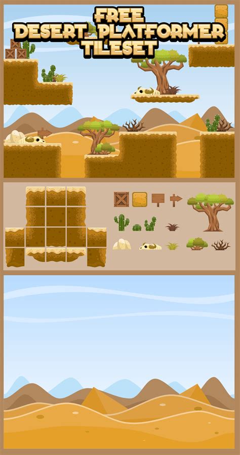 Free Desert Platformer Game Tileset By Pzuh On Deviantart
