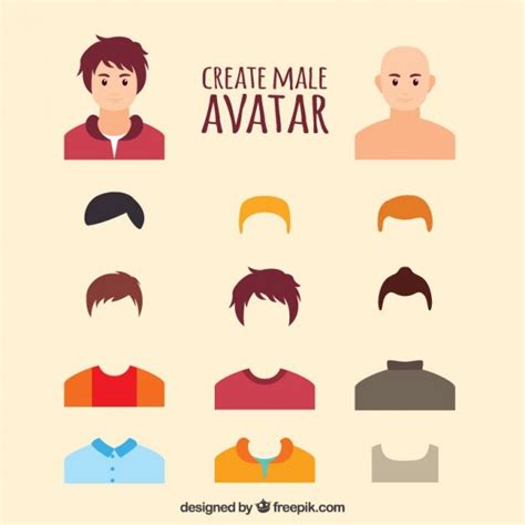 Crear Avatar Masculino Vector Premium