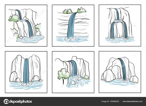 Vector Illustration Of Waterfall Stock Vector Image By ©pikovit 180899220
