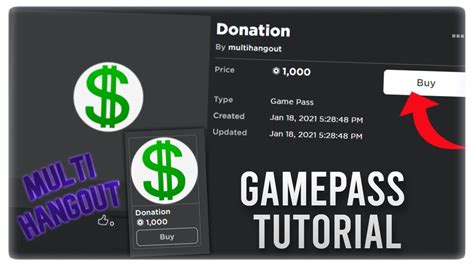 Roblox How To Make A Donation Gamepass