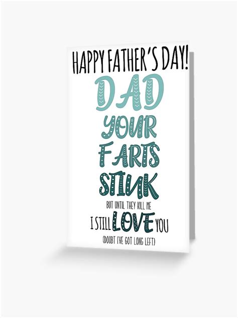 Father S Day Card Your Farts Stink Greeting Card For Sale By Charliecreates Redbubble