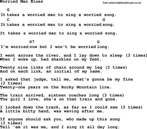 Top 1000 Folk And Old Time Songs Collection Worried Man Blues Lyrics