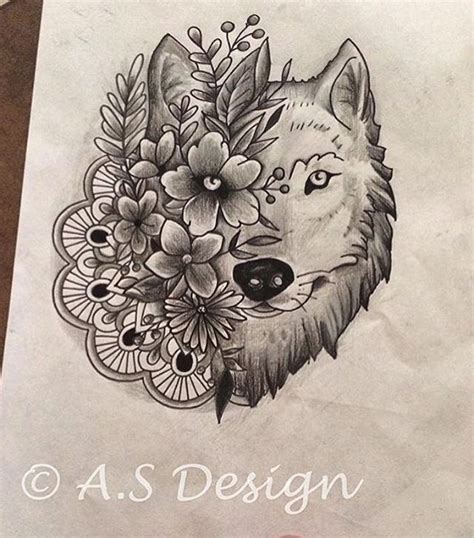 11 Wolf Mandala Tattoo Drawing