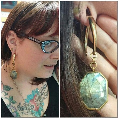 Faceted Labradorite Brass Ear Weights By Diablo Organics Body Jewelry Beautiful Jewelry Ear