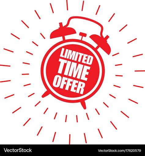 Limited Time Offer Sticker With Alarm Clock Vector Image