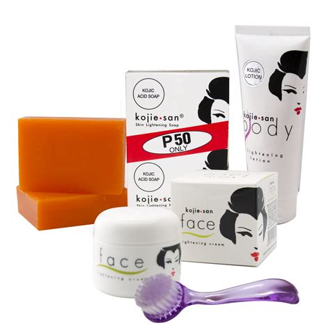 Kojie San Face And Body Whitening 5pc Set W Soap Body Lotion Face