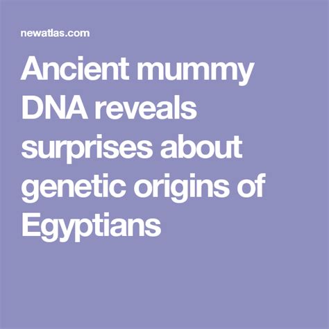 Ancient Mummy Dna Reveals Surprises About Genetic Origins Of Egyptians Ancient Egyptian Genetics