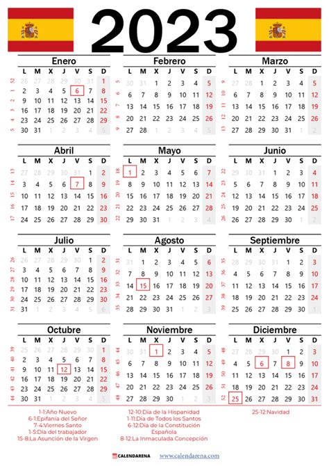 Calendario 2023 Con Festivos Nacionales 2023 Honda Imagesee