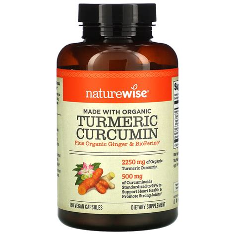 Naturewise Organic Turmeric Curcumin Vegan Capsules Iherb