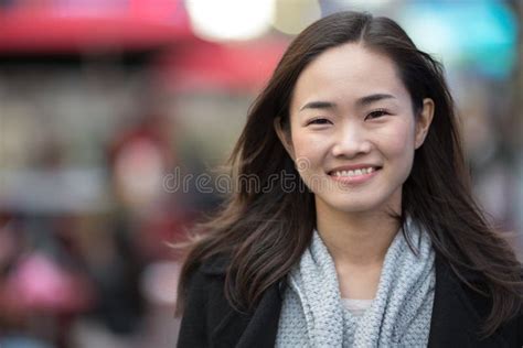 Asian Woman Smiling Face Portrait Stock Image Image Of Korean