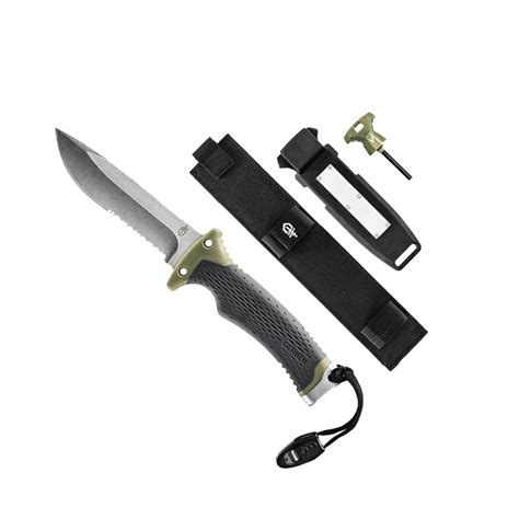 Gerber Ultimate Fixed Blade Knife With Firestarter Green Zener