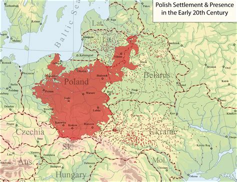 Polish Settlement And Presence In Eastern Europe In The Early 20th Century [3243 × 2501] R Mapporn