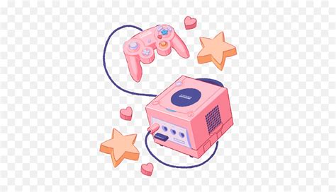 Videogame Game Cute Kawaii Stars Hearts Pastel Gamecube Emojiconsole