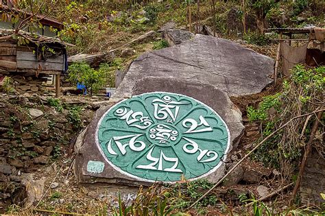 Mandala Carved On Large Rock Sikkim India