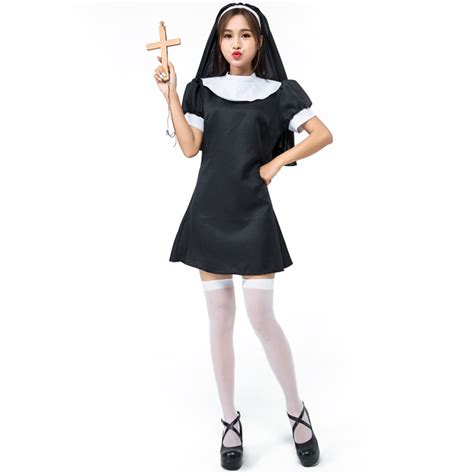 Stage Performance Cute Nun Cosplay Costume Halloween Female Priest
