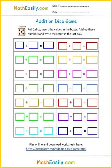 Math Dice Worksheets Math Workstations Dice And Domino Fun By Once