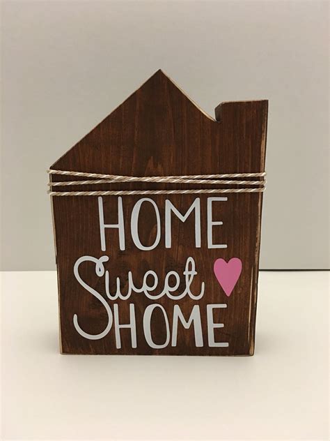 Home Sweet Home Decorative Wooden Block House Etsy Wood Block