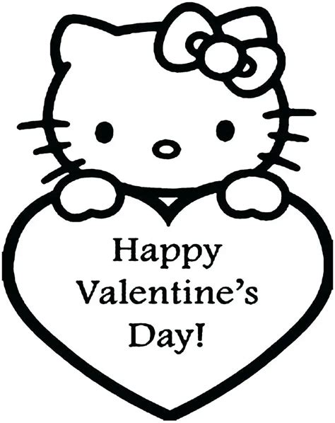 11 Cute Printable Valentines Day Cards To Color Kitty Baby Love